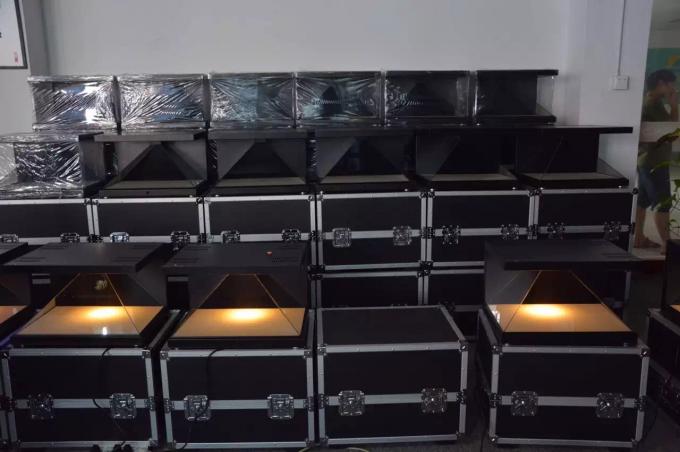 3 mặt 270 độ Hologram kim tự tháp hiển thị Vitrine 3D Holo Box Holographic Advertising Player 1