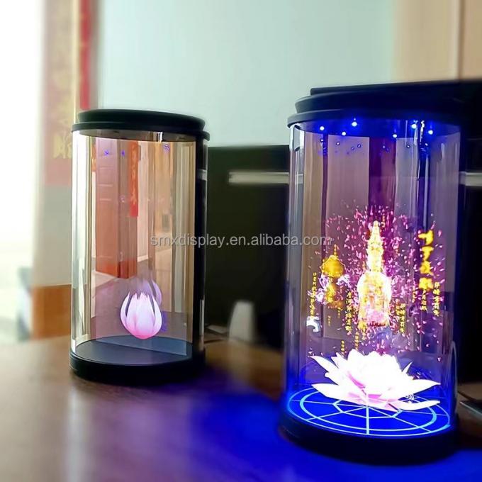 Hiển thị công nghệ 3D Holographic 5.5 10.1 21.5 inch xi lanh hologram với Ai Interactive 1
