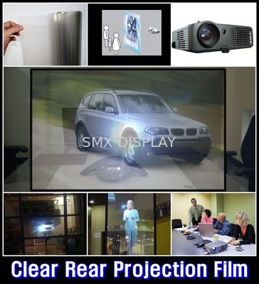 Chất lượng 1.52x5 Meter transparent projection film , Holographic Rear Projection screen foil Nhà máy