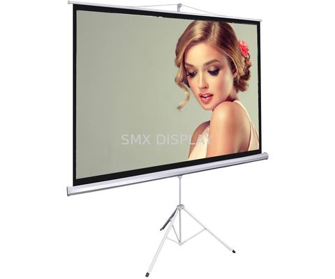 chất lượng Matte White Tripod Projection Screen Stand / Floor Pull Up Movie Theater Screen Nhà máy
