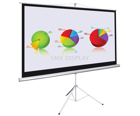 Chất lượng 84" tripod portable projector screen Stand With Black , Matte White Fabric Nhà máy