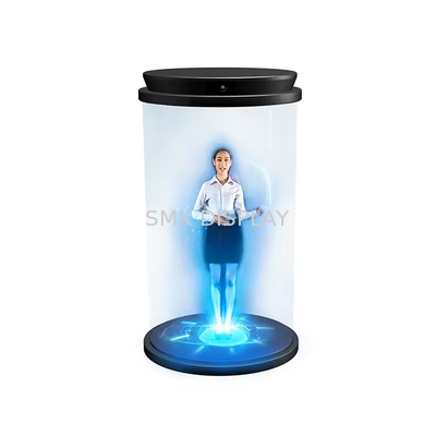 21.5 inch 3D Holographic Cylinder Con người Digital Interactive Holograms For Exhibition