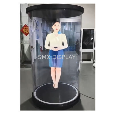 Hologram 3D hiển thị ống holotube dựa trên AI tương tác 75 inch Digital Holographic con người vòng triển lãm Stand