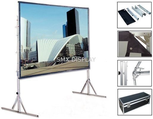 Chất lượng Màn hình chiếu 120 inch phía trước phía sau Fast Fold Portable Projector Projection Screen With Stand Metal 3D PVC Nhà máy